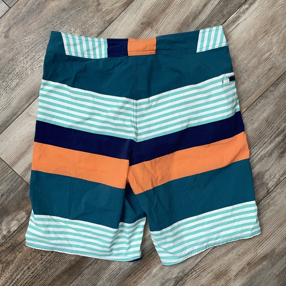 Patagonia Wavefarer Board Shorts Mens 34 Blue Orange Striped Beach - Picture 5 of 5
